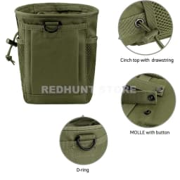 Tactical Molle Drawstring Magazine Dump Pouch Adjustable Utility Belt Fanny Hip Holster Bag Outdoor Ammo Storage Pack