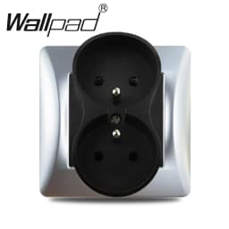 White Single Frame 16A Double French Socket 86*86mm Wallpad EU Style Wall Plug Power Outlet with Claws for Poland Belgium