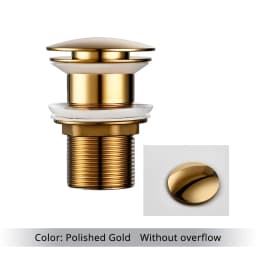 Brushed Gold Basin Sink Drain Corrosion Resistant Easy To Clean Pop Up Drainer Button Round Hole Bathroom Hotel
