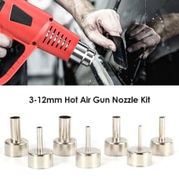 7pcs/Set 3-12mm Universal Hot Air Gun Nozzle Kit for 858D Welding Tools Soldering Station Stainless Steel Heat Gun Tips