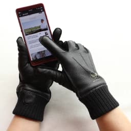 New style touch screen men's deerskin gloves high-quality genuine leather with fleece lining driving pilot gloves