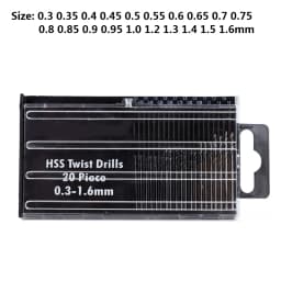 CMCP Mini HSS Spiral Drill Bits Set 0.3mm-1.6mm for Jewellery Watch Repair Model Making Craft Work Mini Drill Bit