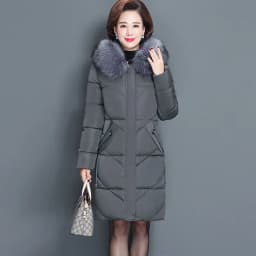 Middle-aged mother Winter Coat Thicken Slim Cotton padded Jacket Windproof Loose Female Warm Fur collar Hooded Parkas Outwear