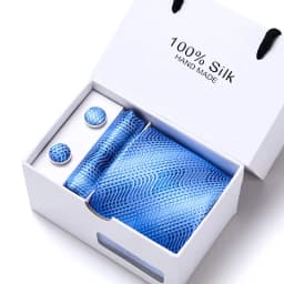 Brand 100% Silk Ties Gift box Office Men Classic Party Wedding striped 7.5cm Silk Wedding Floral Tie Necktie Handkerchief Set