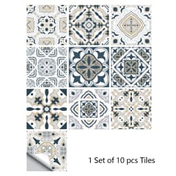 10/15/20cm Mandala Style Matte Surface Tile Sticker Peel & Stick Decoration Film For Tiles /Ground in Kitchen Wardrobe Wallpaper
