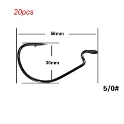 20pcs/lot Wide gap Texas fishing hooks offset fishhook5/0#-6# soft biat lure fishing anzuelos de pesca mar fishing hook set