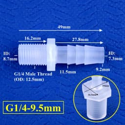 5~200pcs G1/8 1/4 Thread To 2.8~12mm PP Pagoda Direct Connector Aquarium Tank Air Pump Adapter Irrigation System Pipe Hose Joint