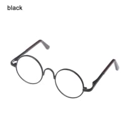 Retro Round Plush Doll Glasses Metal Frame Miniature Colorful Doll Eyeglasses‘For Doll Clothes Dressing Accessories Toy Props
