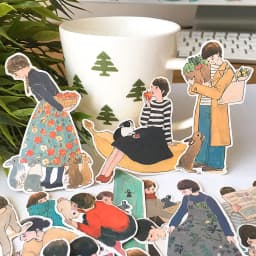20PCS Home Has Cute Rabbits Gentle Hand Account Stickers Girl Phone Case Photo Album DIY Decoration Stickers Material Package