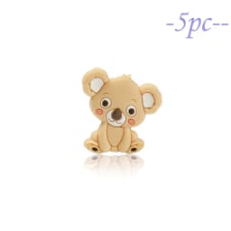 Cute-Idea Baby Silicone Mini Koala Bead 5pcs DIY Infant Chewable Teething Pacifier Chain Toys Accessories Food Grade Baby goods