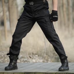 Black Utility Cargo Pants Sweatpants - Durable Work Trousers with Multi-Pockets, Comfort Fit for Outdoor Sports & Daily Casual