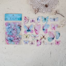40pcs Butterfly Series Waterproof PET Stickers Pack for DIY Scrapbooking Art Collage Junk Journal & Craft Aesthetics