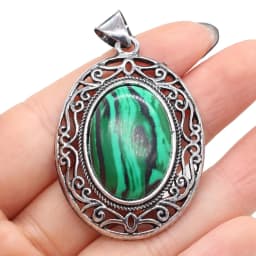 Natural Gem Stone Hollow Alloy Oval Pendant Amethysts Tiger Eye Charms for Jewelry Making DIY Necklace Accessories Gift 33x45mm