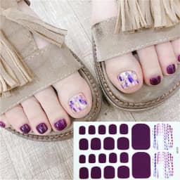 22Tips/Sheet Nail Sticker Adhesive Toenail Art Polish Tips French Glitter Sequins Nail Wraps Strips Easy Toenail Sticker