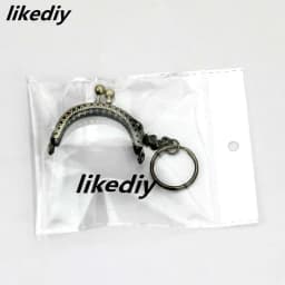 1 Piece 5 CM Half Round Metal Purse Frame Kiss Clasp Lock With Key Ring Bag Parts Accessories