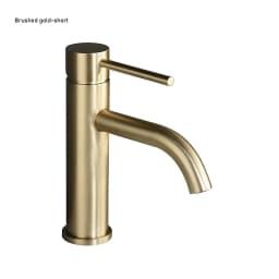 Brushed Rose Gold Bathroom Sink Faucet Deck Mounted Single Hole & Handle Cold And Hot Water Mixer Tap Brushed Gold