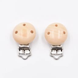 10PCs Baby Teether Clip Pacifier Chain Wood Blanks Pacifier Baby Teething Bracelet Bead Clip Diy Wooden Clips Accessories