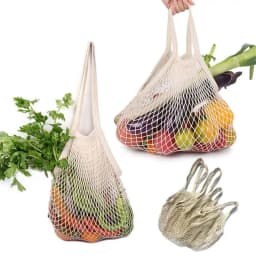 Reusable Cotton Mesh Produce Bags for Vegetable Fruit Food Kitchen Washable Grid Storage Bag Eco String Bag Kitchen Organizer