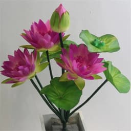 One Fake Lotus Flower Bunch Artificial Lotus with Green Frog Silk Water Lily 10 Stalks for Wedding Party Home Decorative Flowers