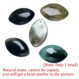Natural Stone Purple Green Blue Black Striped Agates Beads Marquise Cabochons Stone Pendant 28x45mm For Jewelry Making