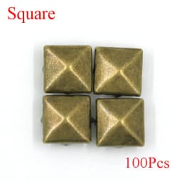 6/7/8/9/10/12MM Metal Spikes 100Pcs Square Studs Rivets Punk Rock Leather Craft Four Claw Rivets On Clothes Shoes Bracelets