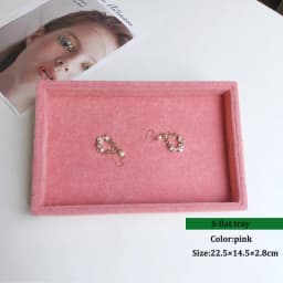 Pink Velvet B/M/S Necklace Earrings Storage Box Showcase Jewellery Stand Holder Ring Jewelry Display Organizer Case Tray Holder