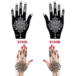10PCS Self-Adhesive Reusable Henna Tattoo Stencils,Mehndi Indian Temporary Hand Tattoos For Body Art Painting 5 Pairs