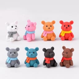1Pcs Popular Plastic Teddy Bear Miniature Fairy Garden Easter Animal Figurines Party Gift Home Decoration Accessories