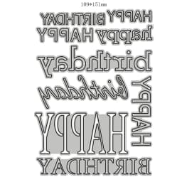 2022 New Arrival Metal Happy Birthday Phrase Word Letter Cutting Dies for Scrapbooking Greeting Card Making Stencils Paper Craft
