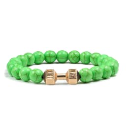 High Quality Men Beaded Bracelet Natural Black Lava Stone Dumbbell Charm Bracelets Energy Fitness Barbell Fashion Women Jewelry