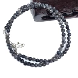 Ladies Natural Labradorite Tiger Eye Stone Agate 4mm Beads Necklace Collier Femme Choker Wedding Bridal Jewelry Party Gifts