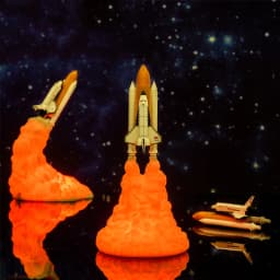 C2 Dropship 3D Print Galaxy LED Night Light Space Shuttle Rocket Lamp Saturn V Lamp For Space Lovers USB Charging Switch Control
