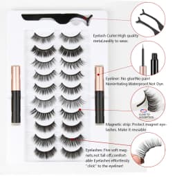 Magnetic Mink Eyelashes 2/3/5/10 Pairs Soft False Eyelashes Natural Magnetic Mink Lashes Liquid Eyeliner Tweezer Sets Makeup Hot