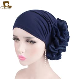Big Flower Hijab Volumizing Scrunchie Muslim Inner Hijabs Islamic Under Scarf Cap