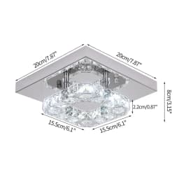 Modern LED Crystal Chandelier Lighting Mirror Rings Ceiling Lamp for Living Room Kitchen Luminaire Home Decor Light Fixture