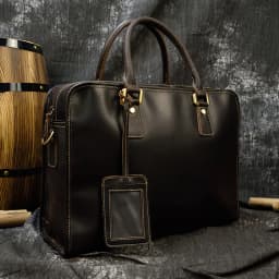 Newsbirds Mens Leather Handbag 15.6 Inch PC Notebook Laptop Briefcase Shoulder Bag 100% Cowhide Man Bag Male Business Bag