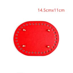 New 14.5*11cm Diy Hand-Woven Bag Hardware Accessor Cross Pattern Pu Oval Bag Bottom Women'S Bag Accessories For Handbags
