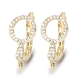 New DIY Earrings Clasps Hooks for Woman Handmade Jewelry Making Accessories Gold Color Brass Zircon Earrings Hook