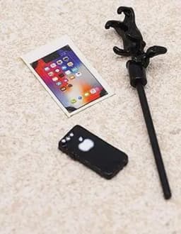 1/12 Miniature Dollhouse Selfie Stick Mobile Phone Mini Laptop for Pretend Play Blyth OB11 BJD Doll House Decoration Accessories