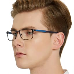 Blue Light Glasses Frame Men Square Eyewear Fashion Metal Eye Myopia Prescription Eyeglasses Acetate Legs Male Optical Frame