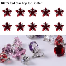 10PCS Surgical Steel Internally Threaded Lip Bar 16G Zircon Top Component For Labret Prong Zircon Ear Tragus Helix Ear Piercing