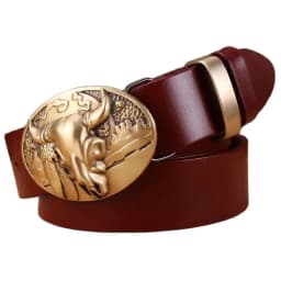 red 2020 solid brass buckle high quality camel belts for men leaf cow 3.8 cm wide strap girdle full grain 100% genuine leather