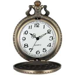 Retro Bronze Turkey Flag Design Moon Star Circle Quartz Antique Pocket Watch Punk Necklace Pendant for Men Women with Accessory