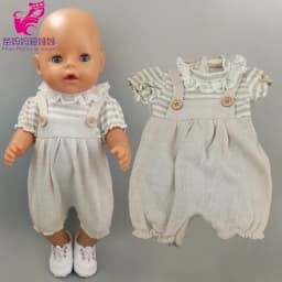 Doll Clothes 43 Cm Baby New Born Doll Hooded Rompers for 18 Inch Americanog Girl Doll Casual Wear