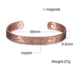 Vinterly Pure Copper Bracelets Men Magnetic Arthritis Relief Adjustable Magnets Cuff Banglse Health Energy Jewelry Women Men