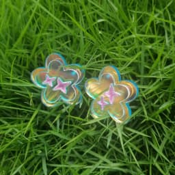 FishSheep Colorful Acrylic Geometric Star Moon Butterfly Drop Earrings For Women Cute Transparent Laser Dangle Earrings Jewelry