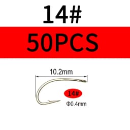 Vampfly 50PCS/100PCS Scud Midge Nymph Caddis Fly Tying Hooks Dry Fly /Wet Fly Hook Bronze Color For Tying Fresh Water Flies