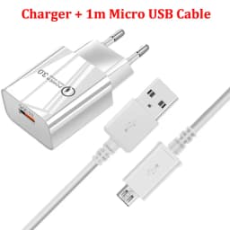QC 3.0 Fast Charger For Samsung A10 A7 2018 J6 J4 Plus Huawei P Smart Plus Honor 9 lite 8X Mobile Phone Charging Micro USB Cable