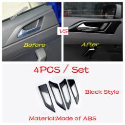 Center Control Gear Shift Panel Inner Door Armrest Handle Cover Trim Black Fit For VW Volkswagen Polo 2019 - 2023 Accessories