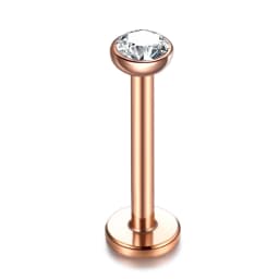 1PC Steel Gem Labret Piercings 16G Lip Ring Crystal Lip Helix Piercing Tragus Earring CZ Cartilage Stud Body Piercings Jewelry